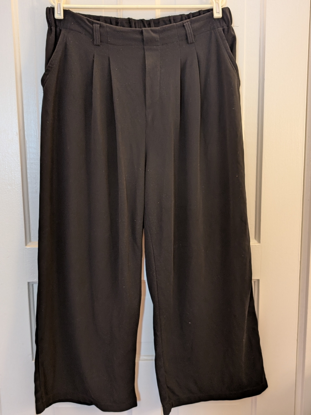 HALARA Petite Black Pleated Wide-Leg Dress Pants